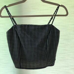 Black and White Fitted Crop Camisole